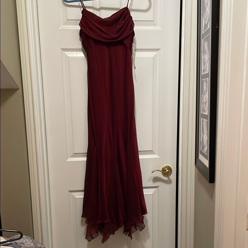 Elegant Burgundy Evening Gown
